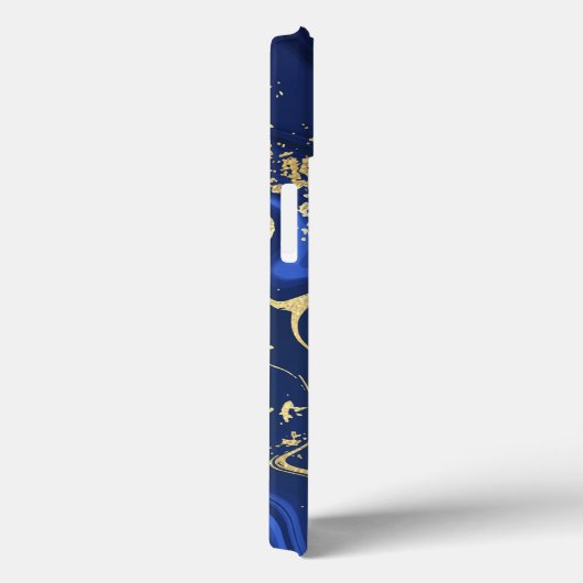 Indigo Blue Agate Marble Abstracte Name Monogram Case-Mate iPhone Case (Achterkant / Rechts)