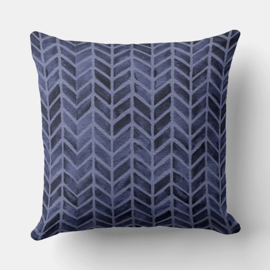 Indigo Blue Arrow Pattern Kussen (Achterkant)