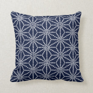 Indigo Blue Asanoha Pattern Sierkussen