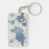 Indigo Blue Batik Map of the World Sleutelhanger (achterkant)