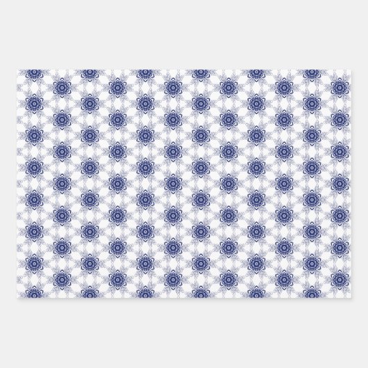 Indigo Blue Bee design cadeau wrap set Inpakpapier Vel (Voorkant 2)
