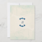 Indigo Blue Beige Waterverf Bloemen Verjaardag Kaart (Achterkant)