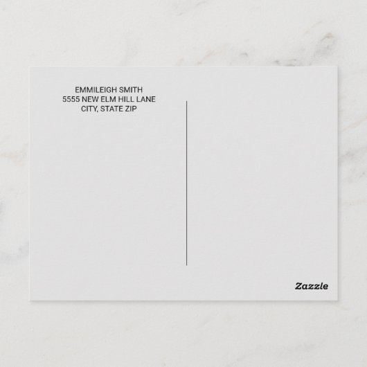 Indigo Blue Blush Pink Change Address Briefkaart (Achterkant)