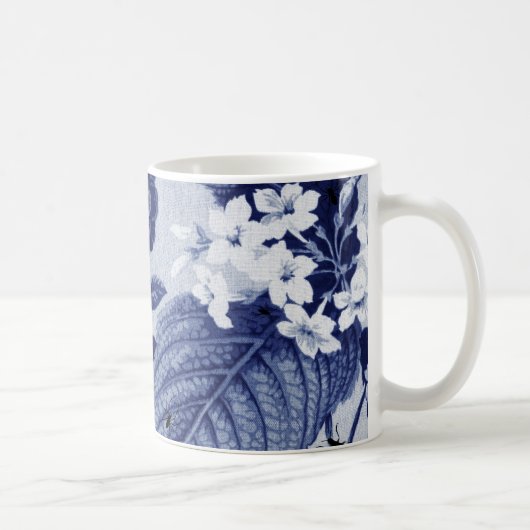 Indigo Blue Botanical & Bugs Floral Toile Koffiemok (Rechts)