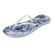 Indigo Blue  Botanical & Bugs Floral Toile Teenslippers (Schuin)