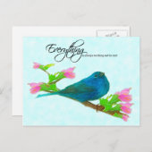 Indigo Blue Bunting - Alles werkt goed Briefkaart (Voorkant / Achterkant)