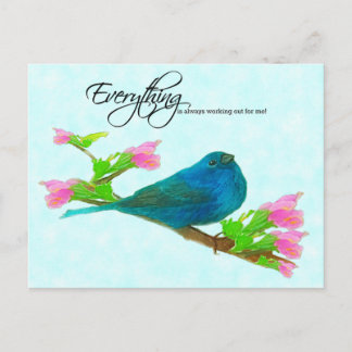 Indigo Blue Bunting - Alles werkt goed Briefkaart