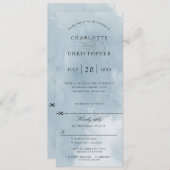 Indigo blue calligraphy bruiloft nodigt rsvp uit kaart (Voorkant / Achterkant)