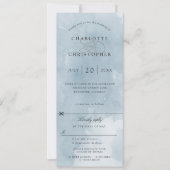 Indigo blue calligraphy bruiloft nodigt rsvp uit kaart (Voorkant)