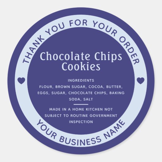 Indigo Blue Cottage Law Ingredient Baker Sticker (Voorkant)