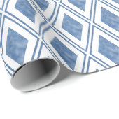 Indigo Blue Diamond Pattern Cadeaupapier (Rol Hoek)