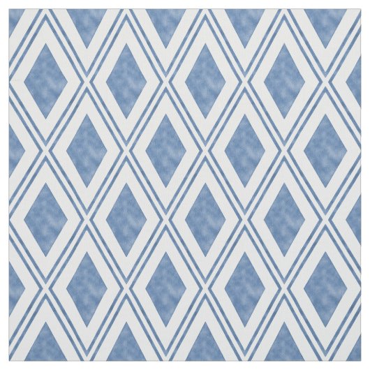 Indigo Blue Diamond Pattern Stof (Swatch)
