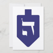 Indigo-Blue Dreidel voor Hanukkah met de letter He (Voorkant)