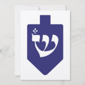 Indigo-Blue Dreidel voor Hanukkah met Letter Shin (Voorkant)