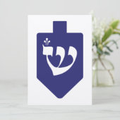 Indigo-Blue Dreidel voor Hanukkah met Letter Shin (Staand voorkant)