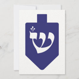 Indigo-Blue Dreidel voor Hanukkah met Letter Shin