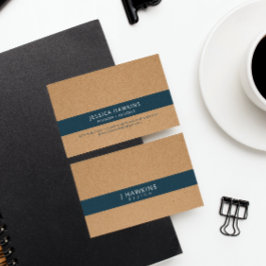 Indigo Blue · Elevate Kraft Paper Minimalist Visitekaartje
