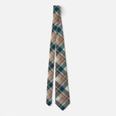 Indigo Blue en Brown Tartan Pattern Stropdas (Achterkant)