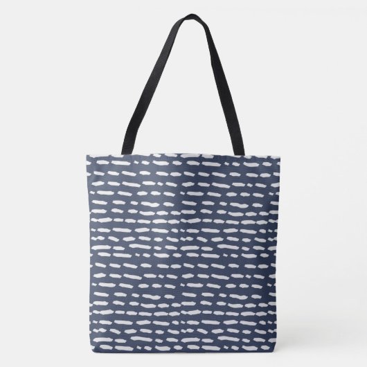 Indigo Blue en Grey Dash - Canvas tas (Voorkant)