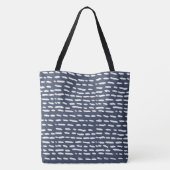 Indigo Blue en Grey Dash - Canvas tas (Achterkant)