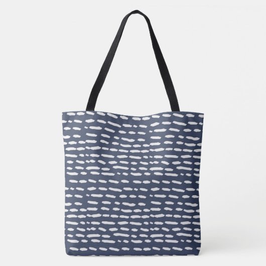 Indigo Blue en Grey Dash - Canvas tas (Achterkant)