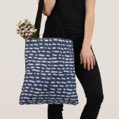 Indigo Blue en Grey Dash - Canvas tas (Dichtbij)
