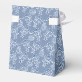 Indigo Blue en White Ethnic Floral Tent Favor Box Bedankdoosjes (Achterkant)