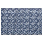 Indigo Blue en White  Floral Stof (Fat Quarter)