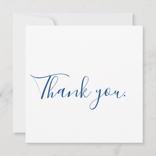 Indigo Blue en White Minimalist Wedding Bedankkaart (Achterkant)