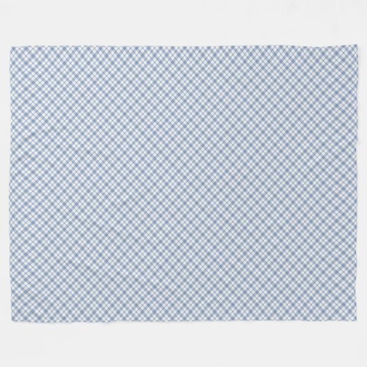 Indigo Blue en White Preppy Check Fleece Blanket (Voorkant (Horizontaal))