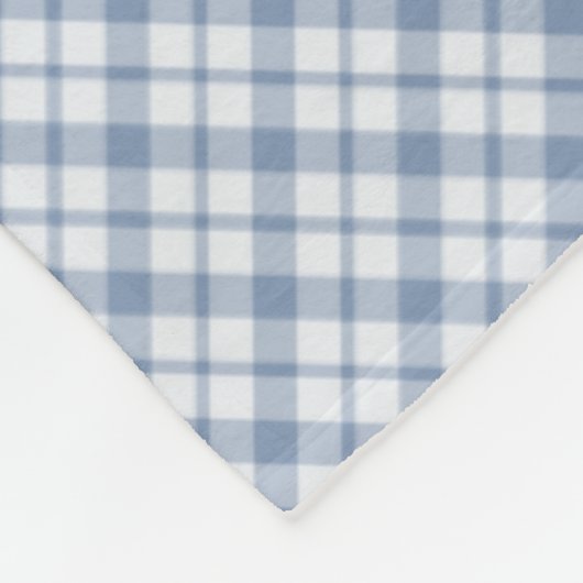 Indigo Blue en White Preppy Check Fleece Blanket Deken (Hoek)