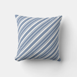 Indigo Blue en White Ticking Stripe Pillow Kussen