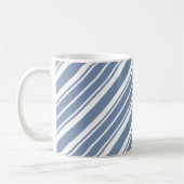 Indigo Blue en White Ticking Striped Coffee Mok (Links)