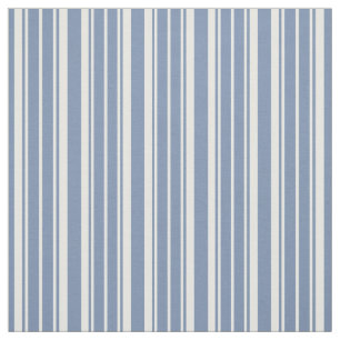 Indigo Blue en White Ticking Striped Fabric Stof