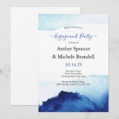 Indigo Blue Engagement Party van de moderne Waterv Kaart (Voorkant / Achterkant)