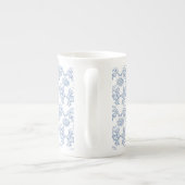 Indigo Blue Ethnic Floral Print Bone China Mok (Achterkant)