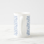 Indigo Blue Ethnic Floral Print Bone China Mok (Achterkant)