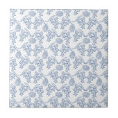 Indigo Blue Ethnic Floral Print Ceramic Tile Tegeltje (Voorkant)