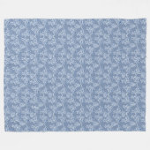 Indigo Blue Ethnic Floral Print Fleece Blanket (Voorkant (Horizontaal))