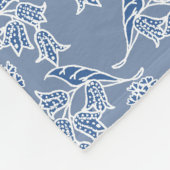 Indigo Blue Ethnic Floral Print Fleece Blanket (Hoek)