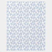 Indigo Blue Ethnic Floral Print Fleece Blanket (Voorkant)