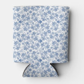  Indigo Blue Ethnic Floral Print Koelbox Blikjeskoeler (Voorkant)