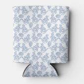 Indigo Blue Ethnic Floral Print Koelbox Blikjeskoeler (Voorkant)