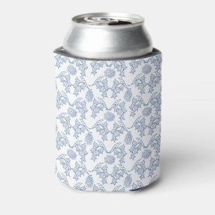 Indigo Blue Ethnic Floral Print Koelbox Blikjeskoeler