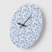 Indigo Blue Ethnic Floral Print Round Wall Clock Grote Klok (Hoek)