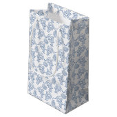Indigo Blue Ethnic Floral Print Small Gift Bag Klein Cadeauzakje (Achterkant Gekanteld)