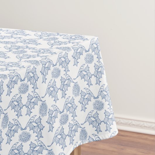Indigo Blue Ethnic Floral Print Tablecloth Tafelkleed (Voorbeeld)