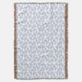 Indigo Blue Ethnic Floral Print Throw Blanket Deken (Voorkant Verticaal)