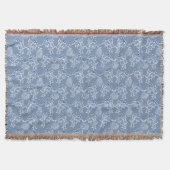 Indigo Blue Ethnic Floral Print Throw Blanket Deken (Voorkant)