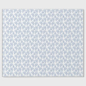 Indigo Blue Ethnic Floral Print Wrapping Paper Cadeaupapier (Vlak)